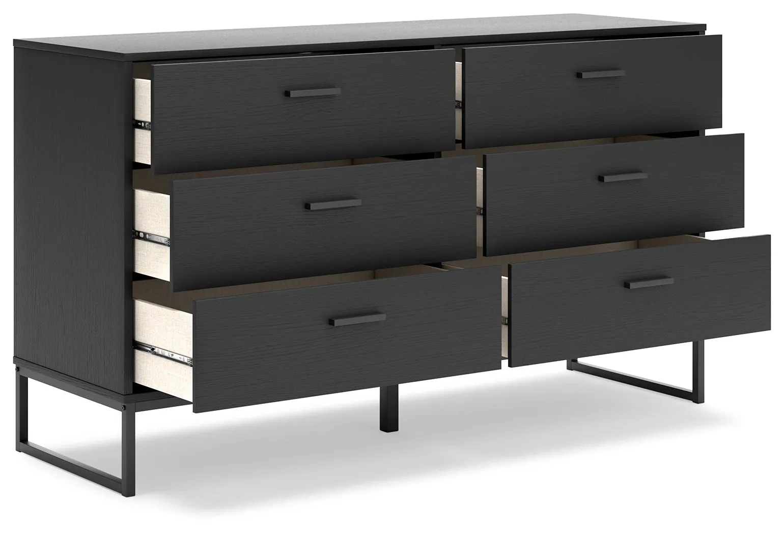 Socalle Twin Platform Bed with Dresser and Chest in Black