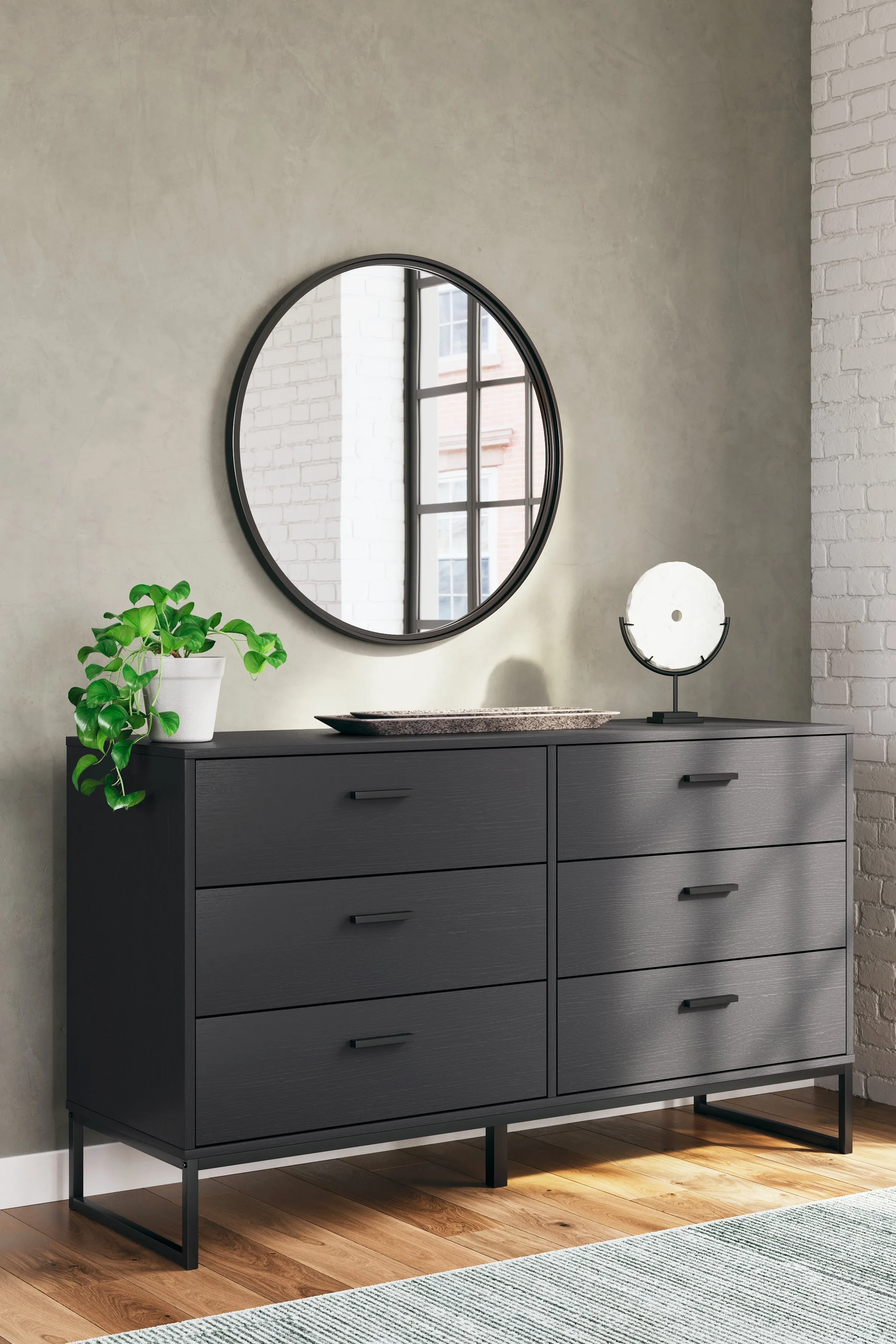 Socalle Twin Platform Bed with Dresser and Chest in Black