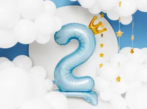 Standing Number 2 Balloon Blue