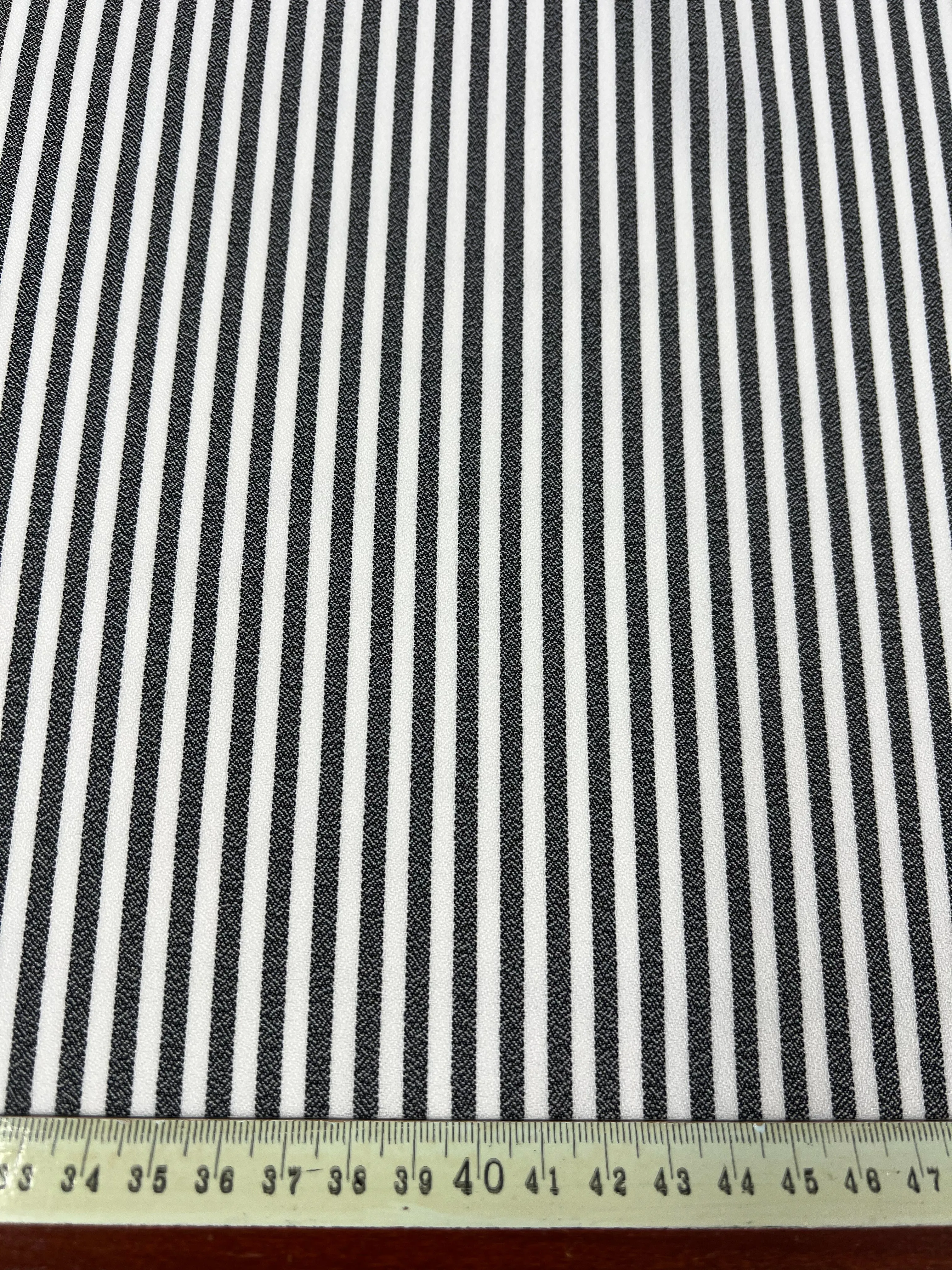 Striped Crepe - Black - 150cm