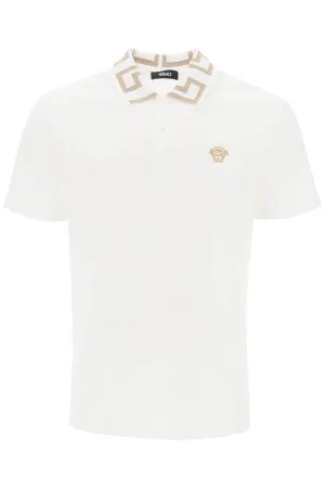 VERSACE polo shirt with greca collar