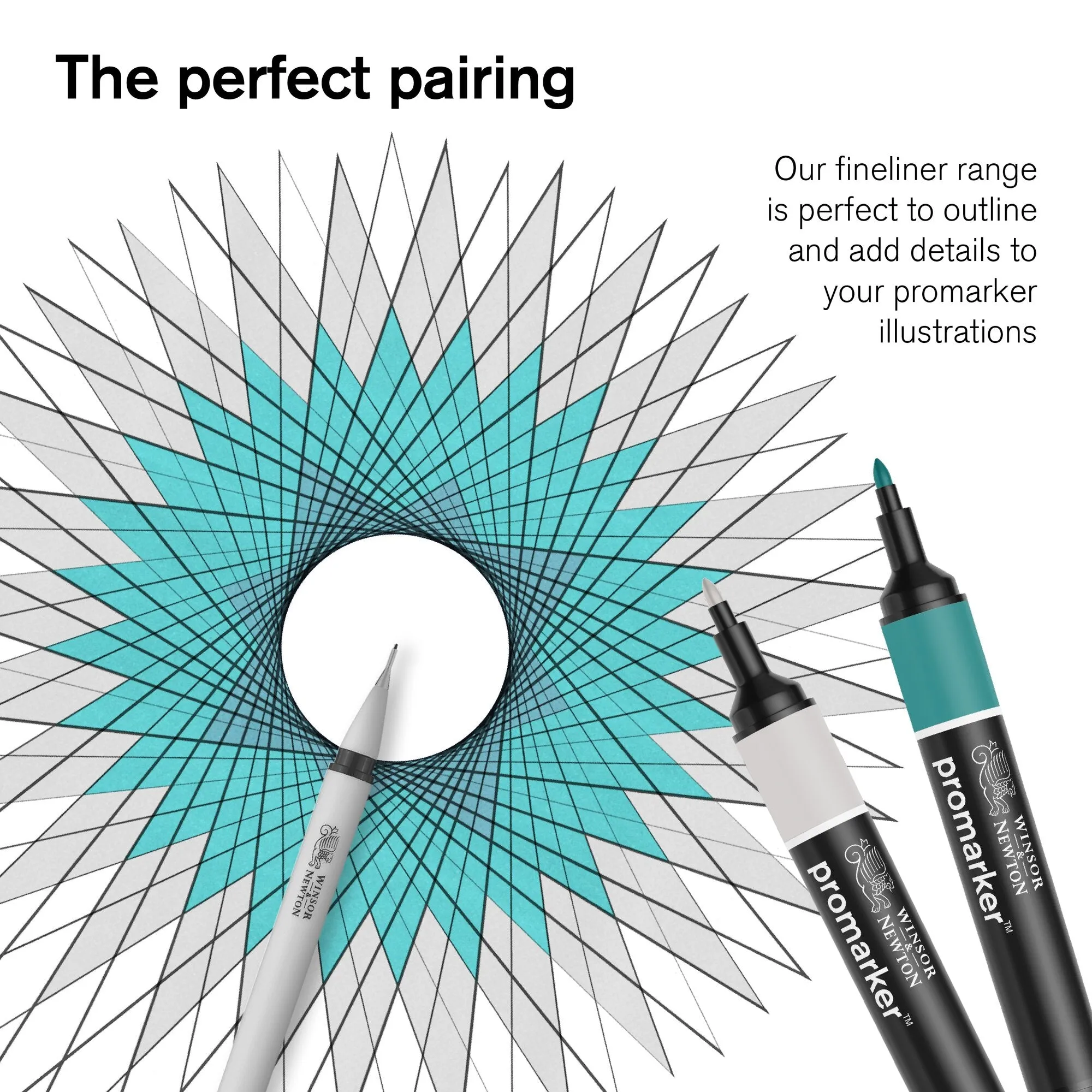 Winsor & Newton Promarker Brush Set of 12 Vibrant Tones